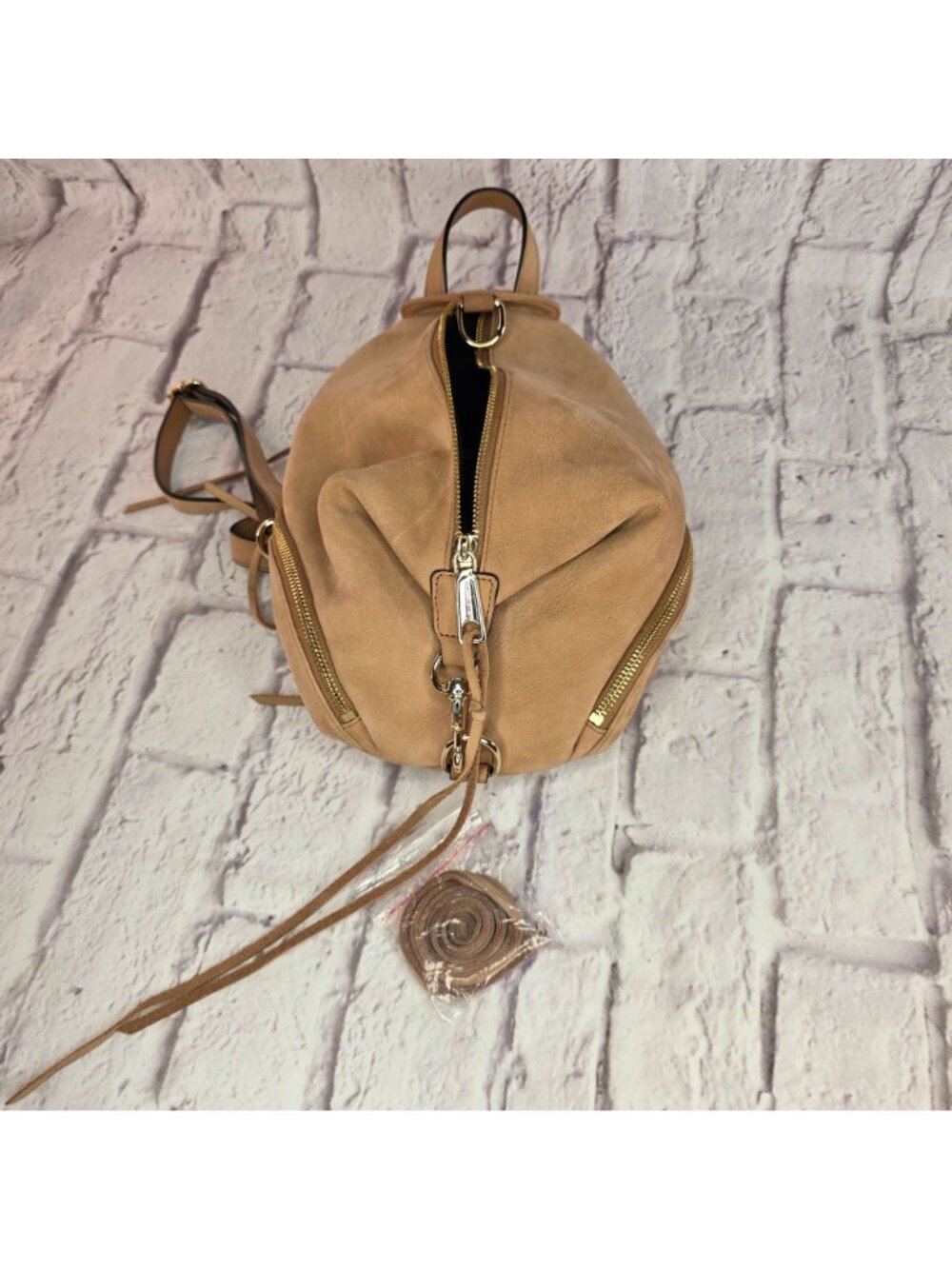 Rebecca Minkoff Julian Backpack Tan Brown Leather Gold Hardware - Picture 11 of 14